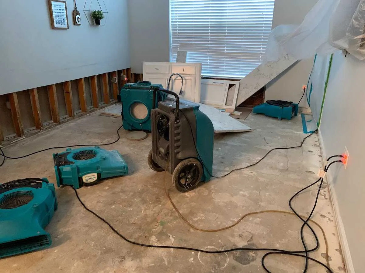 Dehumidifier in flood-cut room for Water Extraction & Removal in Fitzgerald